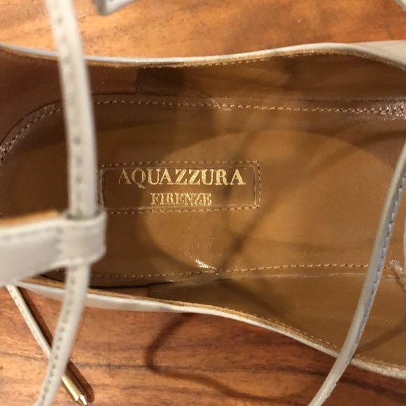 Aquazzura Christy Lace Up Leather Tan flats. Size 41. Excellent condition. - Picture 8 of 9